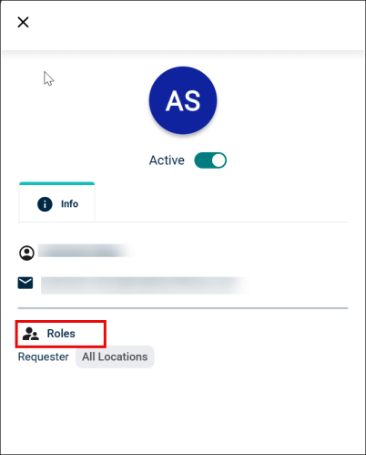 User information and role details